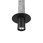 Подвесной светильник с узким цилиндрическим плафоном и черным металлическим декором Concrete Pipe варинант исполнения - 6 | Loft Concept в Москве