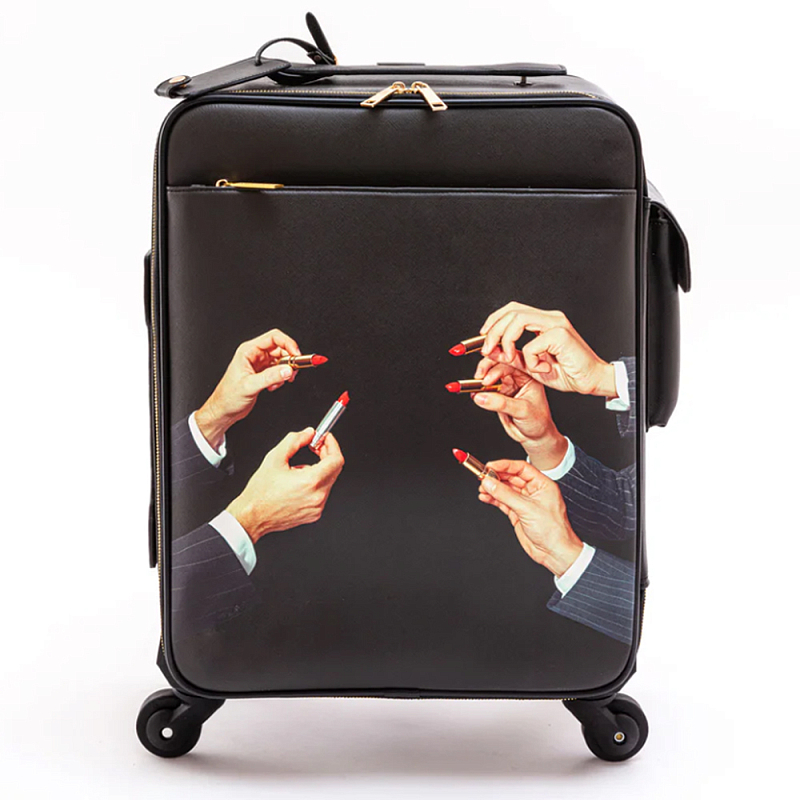 Чемодан дорожный SELETTI Travel Kit Trolley Lipstick Black Черный Мульти Чемодан дорожный SELETTI Travel Kit Trolley Lipstick Black Черный Мульти в Москве | Loft Concept