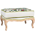 Банкетка золотистая из натурального бука с изображением птиц и цветов Blooming Birds варинант исполнения - 1 | Loft Concept в Москве