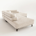 Диван угловой Briancon на ножках с обивкой букле молочного цвета  варинант исполнения - 3 | Loft Concept в Москве