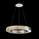 Люстра серебряная в форме кольца с мозаичным хрустальным оформлением Sparks of Crystal варинант исполнения - 1 | Loft Concept в Москве