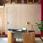 Обои с вышивкой ручной работы Glyph Original colourway on wool sateen варинант исполнения - 1 | Loft Concept в Москве