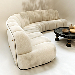 Диван Limoges полукруглой формы с обивкой букле молочного цвета варинант исполнения - 3 | Loft Concept в Москве