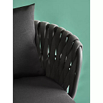 Стул мягкий с декором в виде плетеных лент на спинке и подлокотниках Semicircular Chair Decorated with Ribbons варинант исполнения - 6 | Loft Concept в Москве