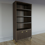 Книжный Стеллаж Elsa Dreams Walnut с задней стенкой варинант исполнения - 1 | Loft Concept в Москве