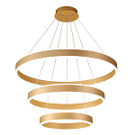 Люстра подвесная светодиодная с тремя золотистыми кольцами Ring Horizontal варинант исполнения - 1 | Loft Concept в Москве