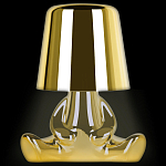 Настольная лампа фигурная золотого цвета с гладким абажуром Высота 16 см Sophia варинант исполнения - 1 | Loft Concept в Москве