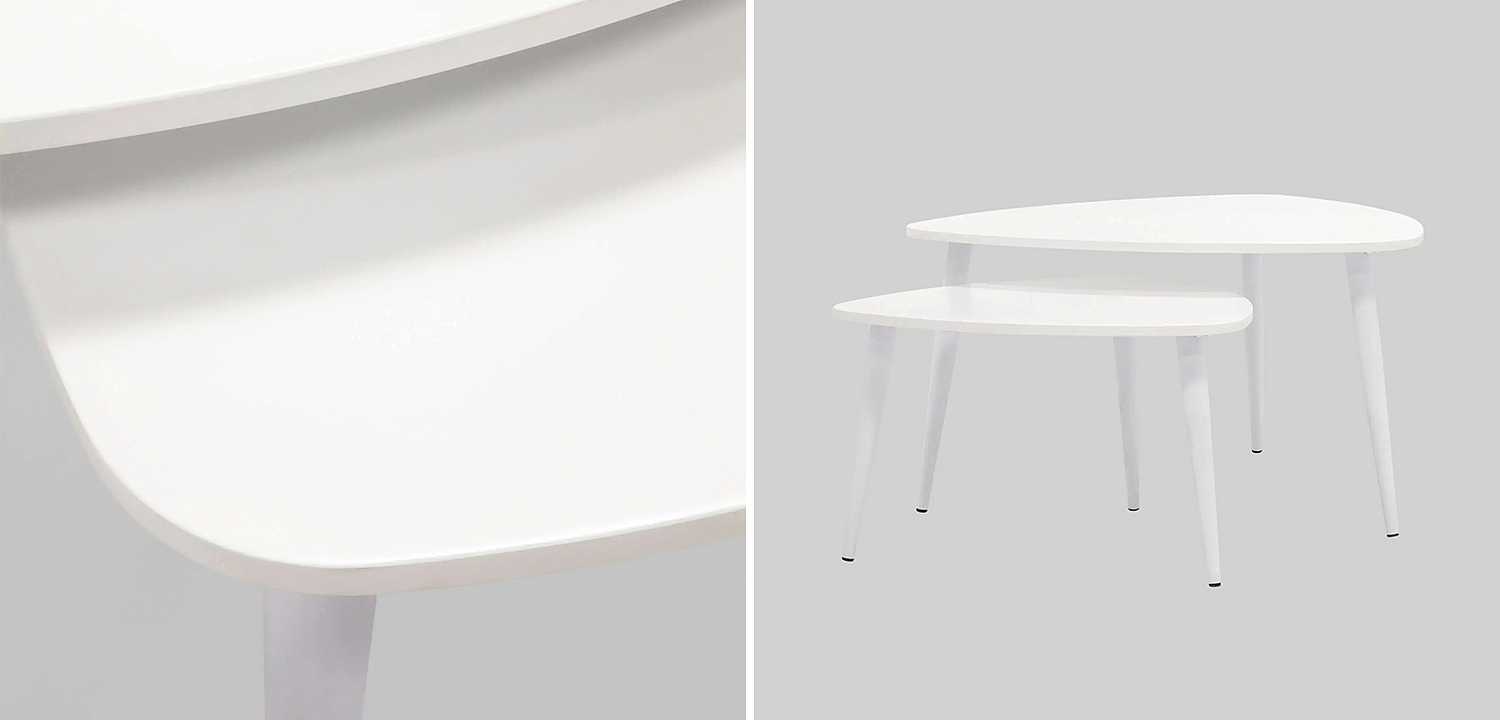 Стол кофейный Set of two tables Castro белый Стол кофейный Set of two tables Castro белый - Loft-Concept в Москве