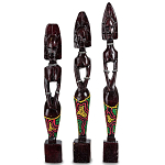 Комплект из трёх деревянных статуэток в виде аборигенов Three Aborigines Figurines варинант исполнения - 3 | Loft Concept в Москве