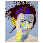 Картина с вышивкой Портрет wall panel People with the yellow ear 2 варинант исполнения - 3 | Loft Concept в Москве