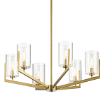 Люстра с 6-ю прозрачными цилиндрическими плафонами Kichler варинант исполнения - 1 | Loft Concept в Москве