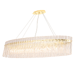 Люстра подвесная овальная с рельефными стеклянными панелями и золотым металлическим каркасом Textured Glass Chandelier варинант исполнения - 2 | Loft Concept в Москве