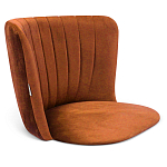 Барный стул со спинкой на 4-х деревянных ножках Оранжевый Велюр Ava Charm варинант исполнения - 3 | Loft Concept в Москве