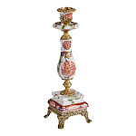 Подсвечник с цветочной росписью из фарфора с бронзовыми элементами Eden Garden варинант исполнения - 1 | Loft Concept в Москве