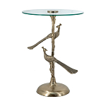 Столик с круглой стеклянной столешницей и корпусом в виде двух павлинов на ветке Table Two Peacocks варинант исполнения - 4 | Loft Concept в Москве
