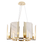 Люстра подвесная круглая с мраморными прямоугольными вставками и золотым основанием Диаметр 55 см Marble square Chandelier варинант исполнения - 4 | Loft Concept в Москве