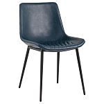 Стул с обивкой из экокожи темно-синего цвета RHOMBUSES UPHOLSTERY варинант исполнения - 1 | Loft Concept в Москве