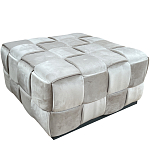 Пуф плетеный велюровый светло-бежевый  Soft Wicker Pouf варинант исполнения - 1 | Loft Concept в Москве