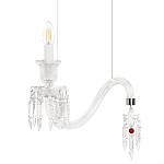 Подвесной светильник стеклянный в виде канделябра Curved Glass Chandelier варинант исполнения - 3 | Loft Concept в Москве