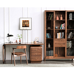 Стол рабочий округлой формы с 3-мя ящиками  Working Moonnut Table варинант исполнения - 1 | Loft Concept в Москве