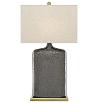 Настольная лампа керамическая с тканевым прямоугольным абажуром Flask варинант исполнения - 2 | Loft Concept в Москве