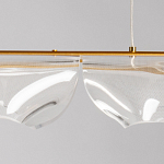 Люстра линейная с 3-мя белыми волнистыми плафонами Wave Line варинант исполнения - 9 | Loft Concept в Москве