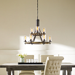 Люстра с цилиндрическим плафонами из толстого волнистого стекла в индустриальном стиле Feiss варинант исполнения - 7 | Loft Concept в Москве