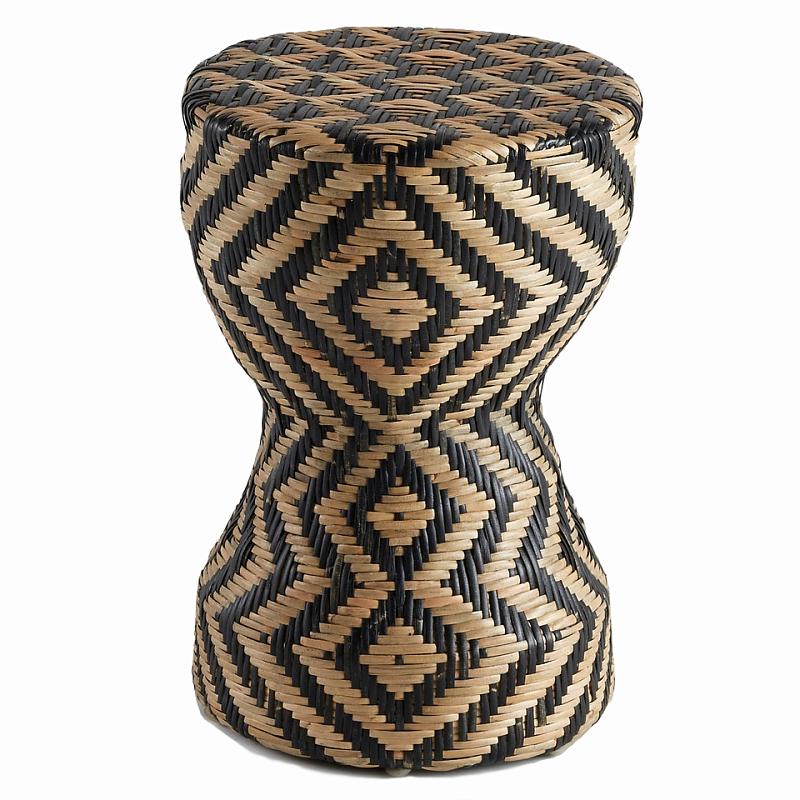 Плетеный приставной столик африканский орнамент