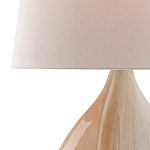 Настольная лампа на прозрачным основании с тканевым конусообразным абажуром Cream варинант исполнения - 1 | Loft Concept в Москве