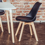 Стул с основой из пластика и мягким сиденьем Arvika Black варинант исполнения - 9 | Loft Concept в Москве