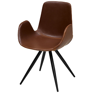 Стул коричневый с обивкой из эко-кожи Leigh Chair