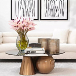 Дизайнерский журнальный стол с круглой столешницей на 3-х геометрических ножках Lehumod варинант исполнения - 4 | Loft Concept в Москве