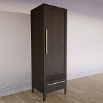 Узкий Шкаф Primo с 2 выдвижными ящиками Темный орех варинант исполнения - 3 | Loft Concept в Москве