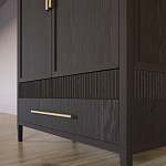 Шкаф платяной Primo с выдвижными ящиками шпон Темный орех варинант исполнения - 6 | Loft Concept в Москве