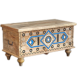 Сундук из массива манго Grey Mango Collection Blue Ornament варинант исполнения - 1 | Loft Concept в Москве