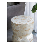 Приставной столик с мозаичным рисунком из раковин устриц Bone Inlay варинант исполнения - 7 | Loft Concept в Москве