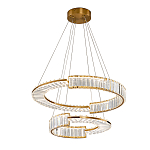 Светодиодная двухъярусная кольцевая люстра из хрусталя и стали и с пультом для регулировки света Maude Crystal Light варинант исполнения - 3 | Loft Concept в Москве