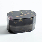 Шкатулка из эпоксидной смолы с цветами черная Epoxy Resin Box Black варинант исполнения - 4 | Loft Concept в Москве