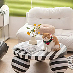 Дизайнерский журнальный стол круглый в чёрно-белую полоску Mypel варинант исполнения - 3 | Loft Concept в Москве