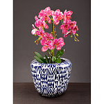 Кашпо с орнаментом в сочетании белого и синего цвета Artistic Flowerpot варинант исполнения - 4 | Loft Concept в Москве