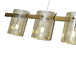 Подвесной светильник светодиодный с 5-ю цилиндрическими плафонами коньячного цвета из стекла и стали Andrea Сhandelier Сognac варинант исполнения - 2 | Loft Concept в Москве