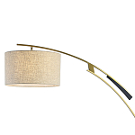 Торшер с изогнутой черной металлической ножкой и цилиндрическим абажуром из ткани Arched Metal Base  варинант исполнения - 2 | Loft Concept в Москве