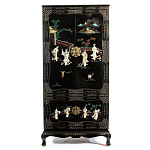 Шкаф черный в китайском стиле  Chinese Cabinet Black варинант исполнения - 1 | Loft Concept в Москве