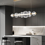 Подвесной светильник линейный с прозрачными стеклянными шарами разного диаметра Eurofase варинант исполнения - 16 | Loft Concept в Москве