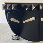 Дизайнерский комод полукруглый черный с 3-мя фактурным ящиками Occasion варинант исполнения - 3 | Loft Concept в Москве