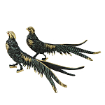 Статуэтка бронзовая синяя пара Фазаны Bronze Birds варинант исполнения - 1 | Loft Concept в Москве