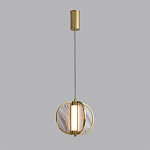 Подвесной светильник с круглым плафоном из искусственного алебастра в бронзовой оправе Marbella варинант исполнения - 4 | Loft Concept в Москве