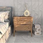 Тумба прикроватная из массива дуба с 2-мя ящиками Tasteful Furniture варинант исполнения - 2 | Loft Concept в Москве