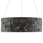 Люстра в форме цилиндра с чёрным фактурным абажуром Round Necklines варинант исполнения - 3 | Loft Concept в Москве