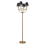 Торшер с металлическим основанием бронзового цвета с черными конусовидными абажурами Dignity варинант исполнения - 1 | Loft Concept в Москве